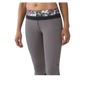 🌺LULULEMON Inspire ll All Full-on Luxtreme Striped /Butterfly Waistband Size 8🌺
